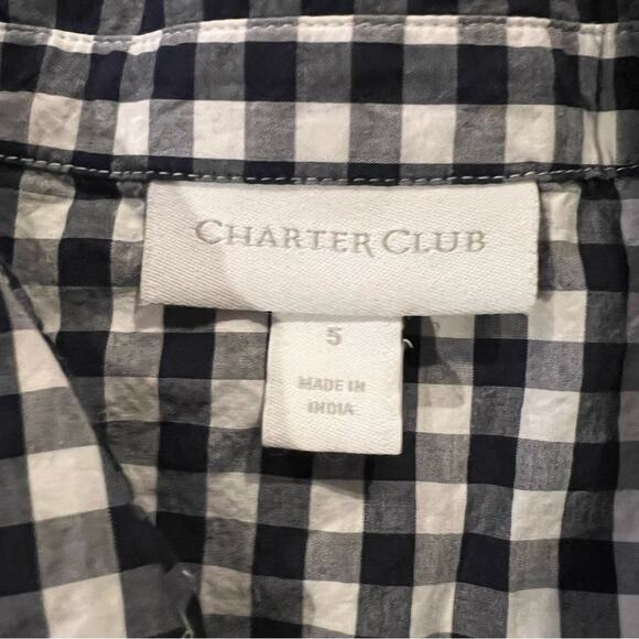 Charter Club Gingham Check Fit and Flare Dress sz 5 girl black and white - Picture 3 of 9